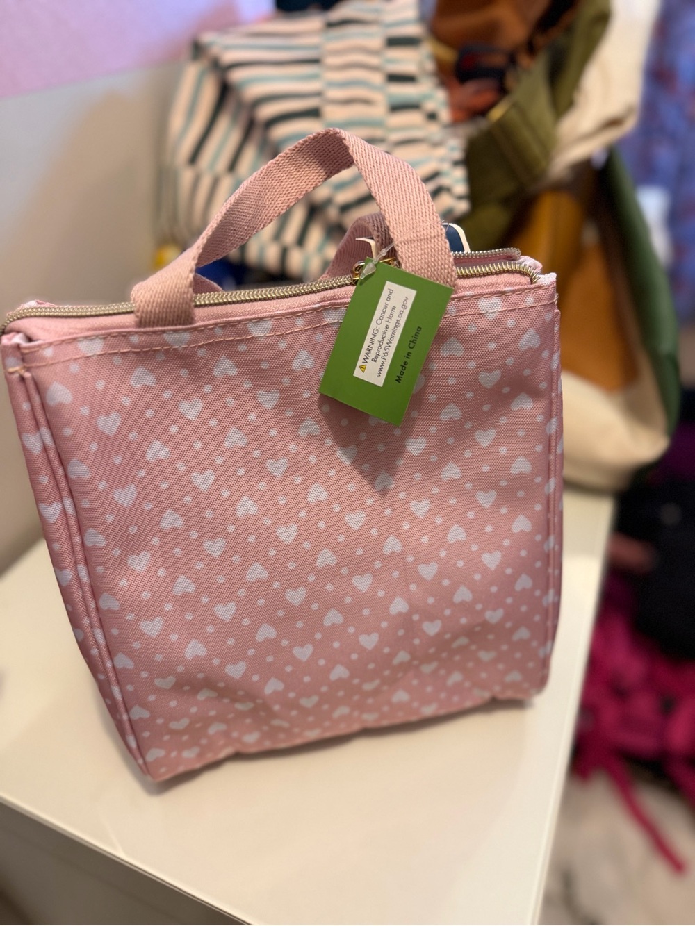 Kate spade Pink Heart Print Lunch Tote Bag
